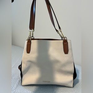 Cream/chestnut/black Calvin Klein Hobo bag